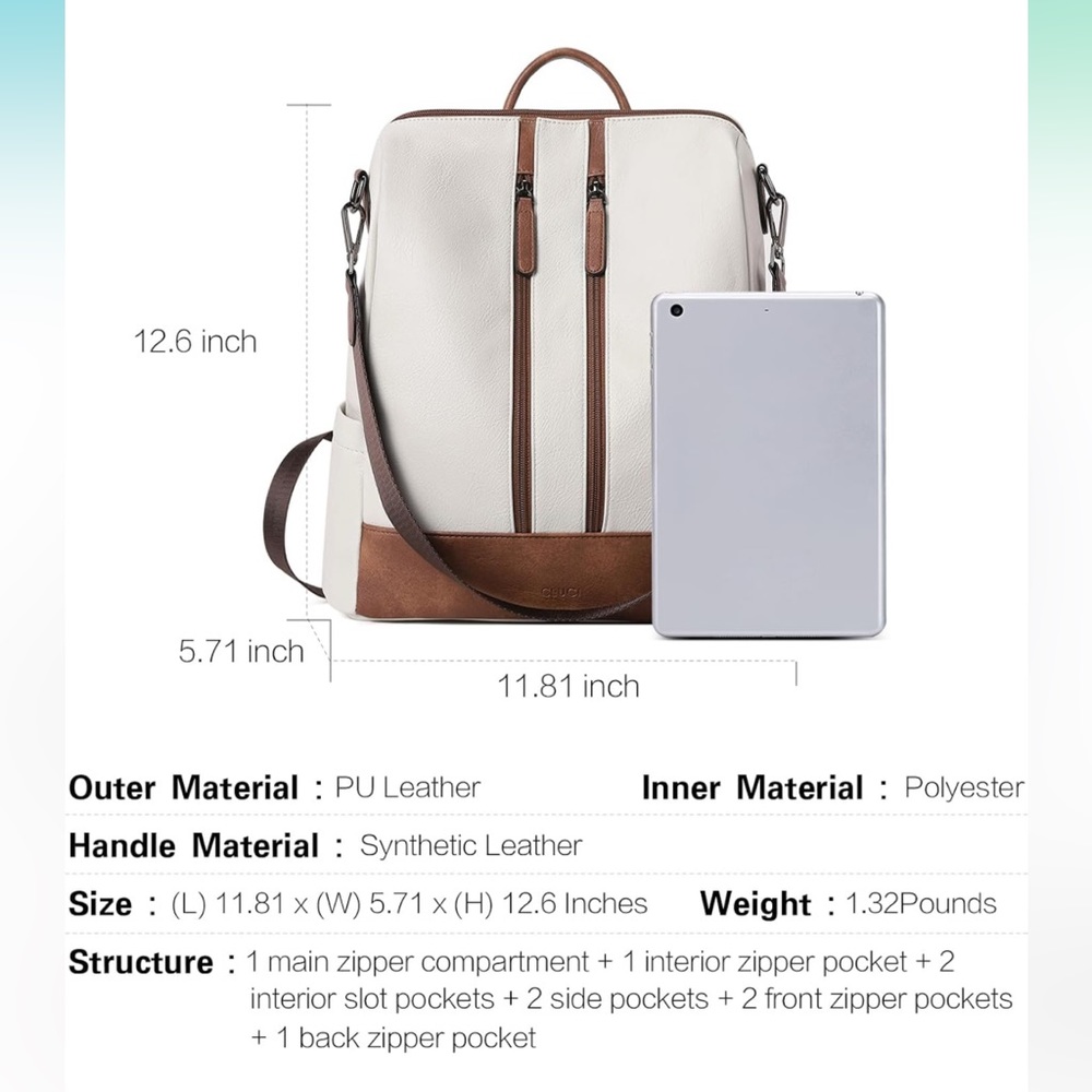 Leather backpack purse convertible. - Picture 2 of 4